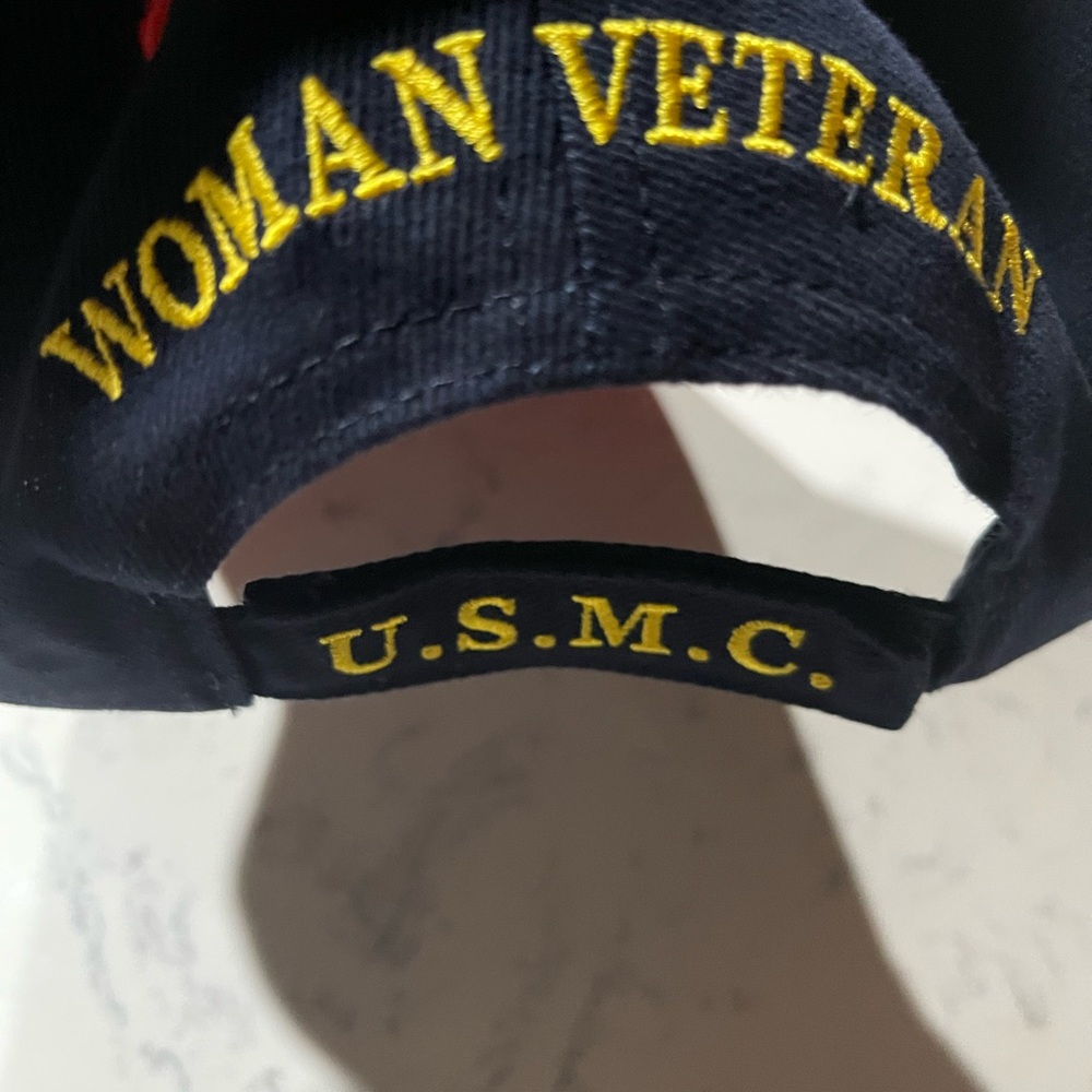Woman Marine Veteran Cap Black, Red - Picture 6 of 6